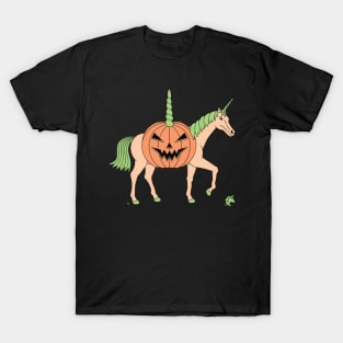 Halloween Pumpkin Body Unicorn T-Shirt